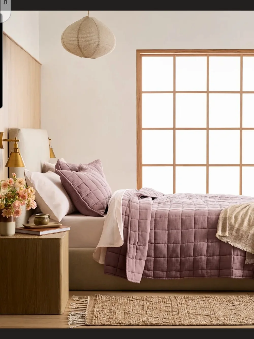 Quince Fig Organic Cotton Box Quilted King Bedspread